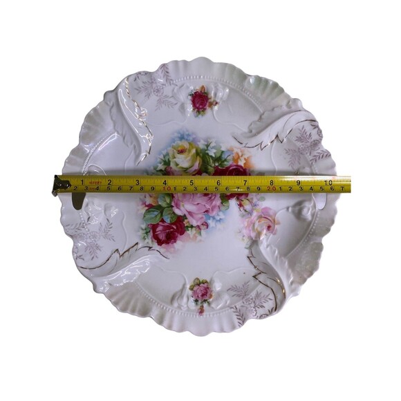 Vintage Gold Etched Rose Handled Celery Dish Plate Bowl Serving Platter -Germany - Picture 7 of 14